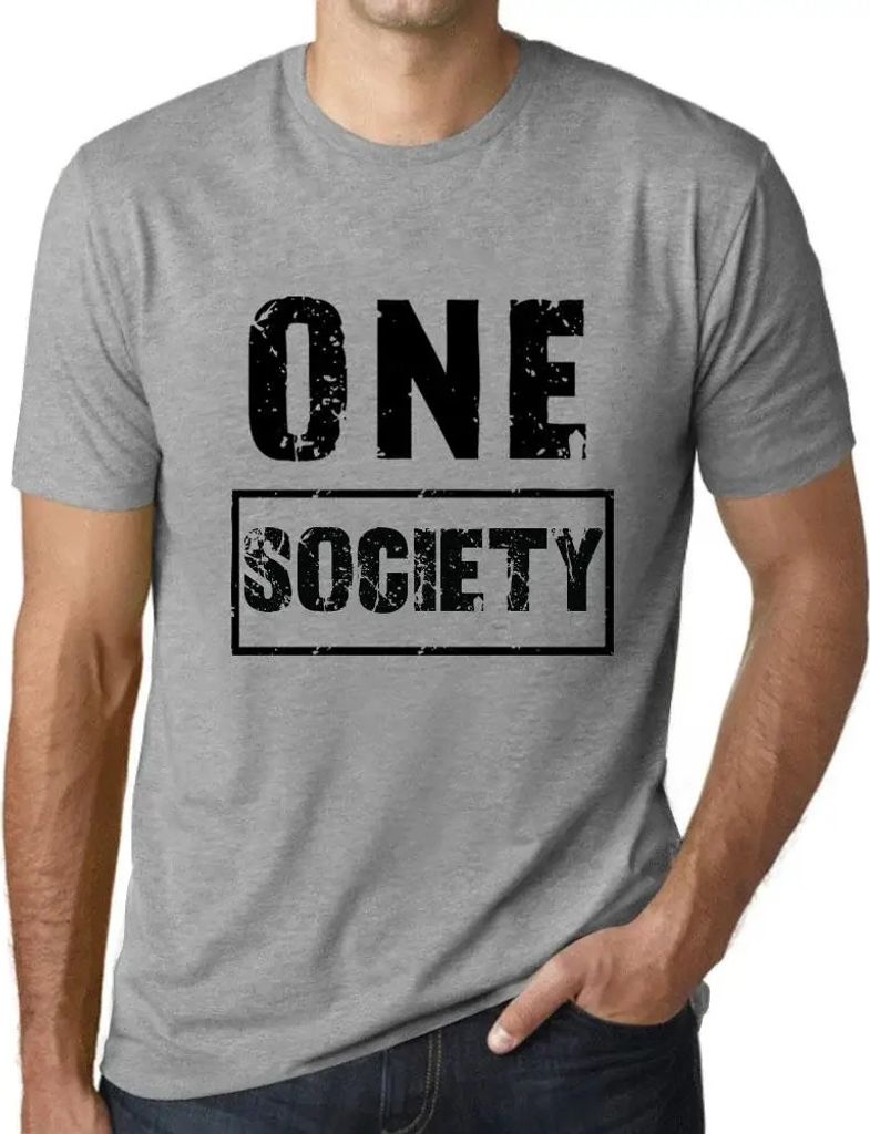 Herren Grafik T-Shirt Eine Gesellschaft – One Society – Öko-Verantwortlich Vintage Jahrgang Kurzarm Lustige Druck Geburtstag Geschenk Mann