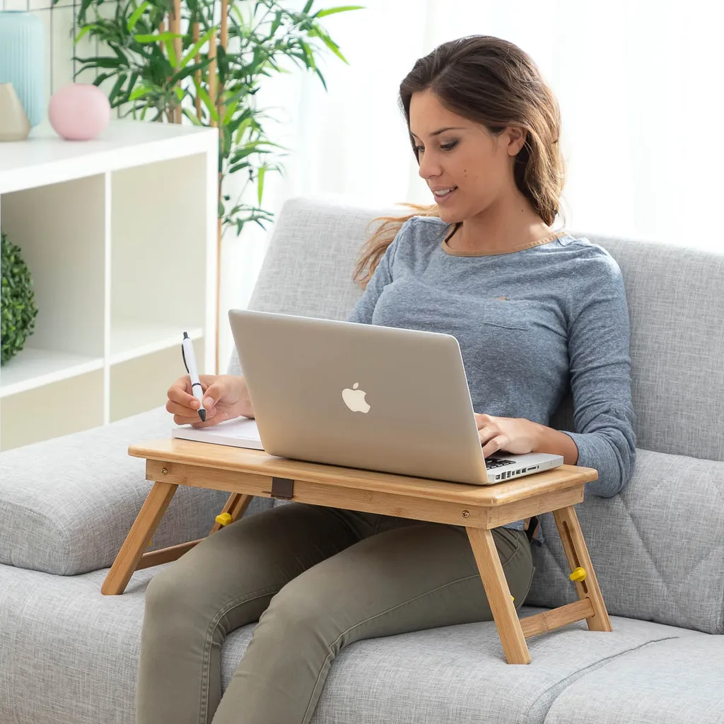 Table de lit pour petit-déjeuner et PC portable - Bambou pliable Lapwood - 7
