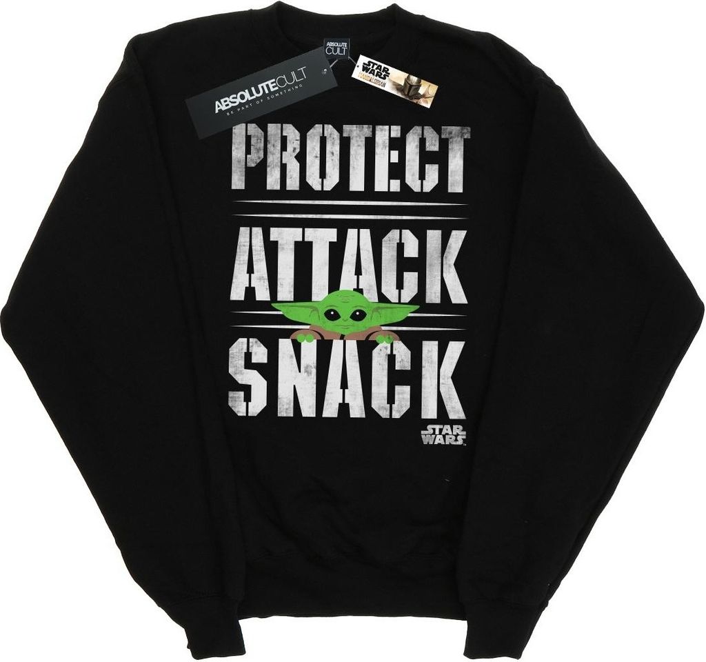 Star Wars - "The Mandalorian Protect Attack Snack" Sweatshirt für Herren BI46454 (3XL) (Schwarz)