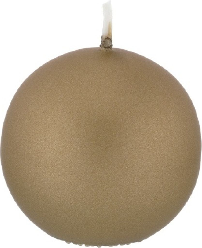 Kugelkerzen Sand Creme/Beige mit Metalleffekt (Metallic Matt), Ø 15 cm, 2 Stück