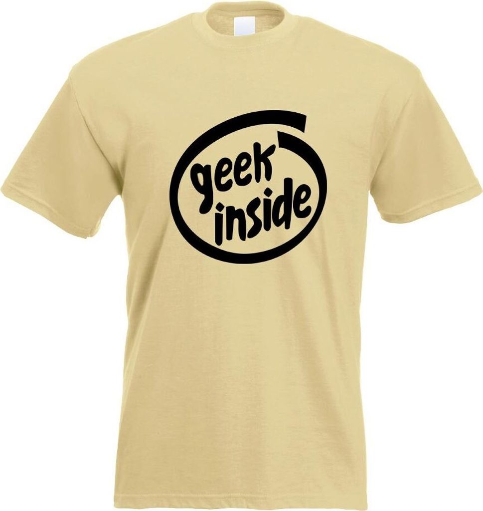 Kiwistar - T-Shirt - Khaki - Geek Inside Herren Funshirt Bedruckt Design Sprüche Spruch Motive - mit Motiv Bedruckt - Funshirt Design - Sport - Fr...