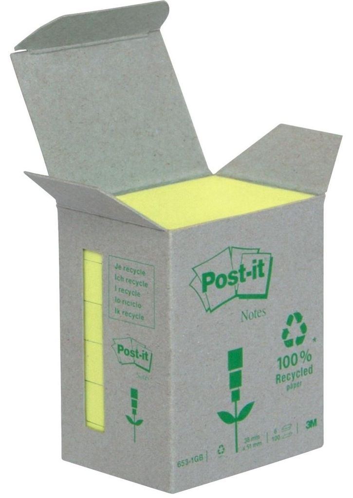 Post-It 7100172254, Rechteck, Gelb, Papier, 51 mm, 38 mm, Produktbild 