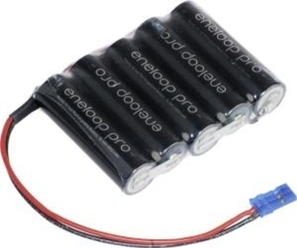 Panasonic Akkupack 5 Mignon (AA) Kabel, Stecker NiMH eneloop Pro Reihe F1x5 Graupner 6 V 2450 mAh (134059)