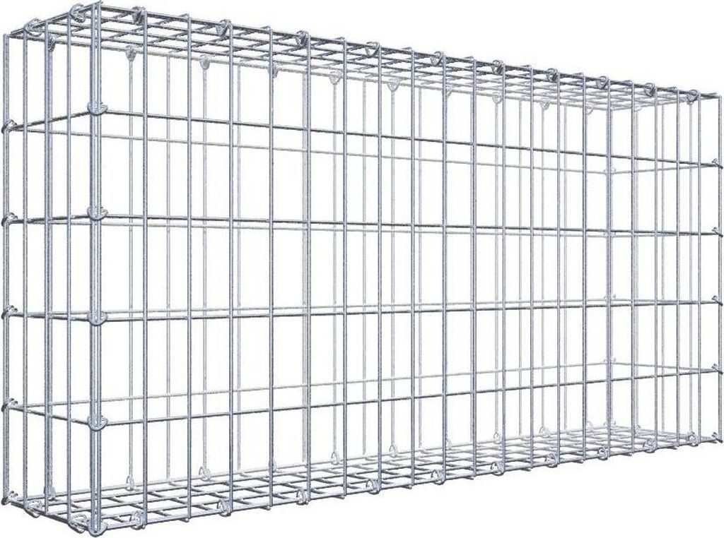 Gabione 100 cm x 50 cm x 20 cm (L x H x T), Maschenweite 5 cm x 10 cm, C-Ring