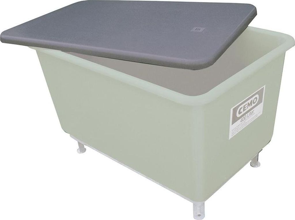 CEMO Flachdeckel für Behälter 300 l grau CEMO