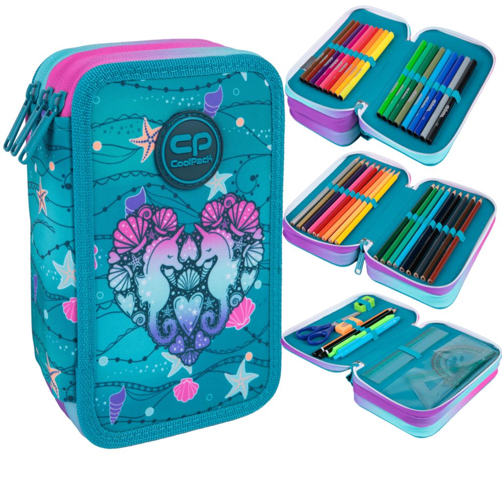 Piórnik potrójny z wyposażeniem Coolpack Jumper 3 Seafish Zdjęcie produktu 