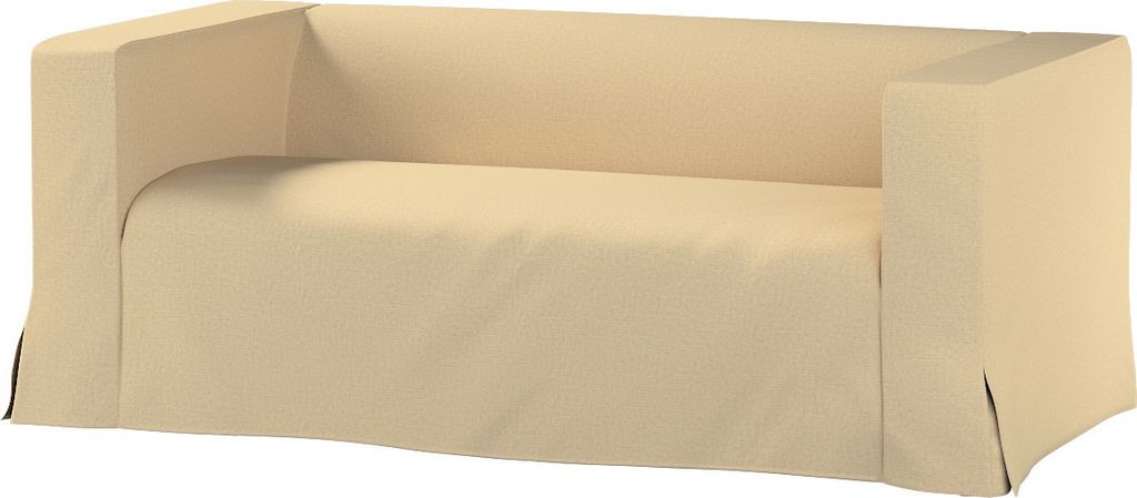 Dekoria Bezug für Klippan 2-Sitzer Sofa, lang mit Kellerfalte, sandfarben, Klippan 2-er