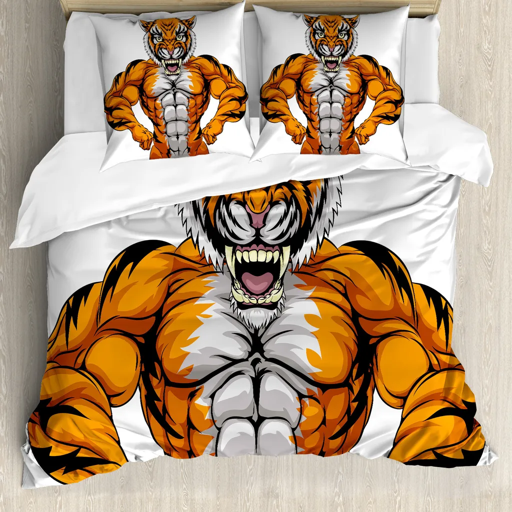 Abakuhaus Copripiumino Safari Tiger 155x220cm Antiacaro e Pet-Friendly