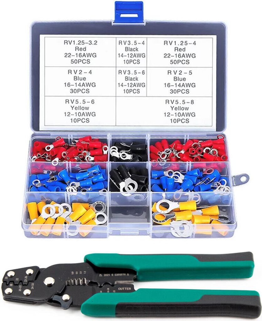 200 Stück Sortiment Kabelschuhe 0.56mm² Mit Crimpzange