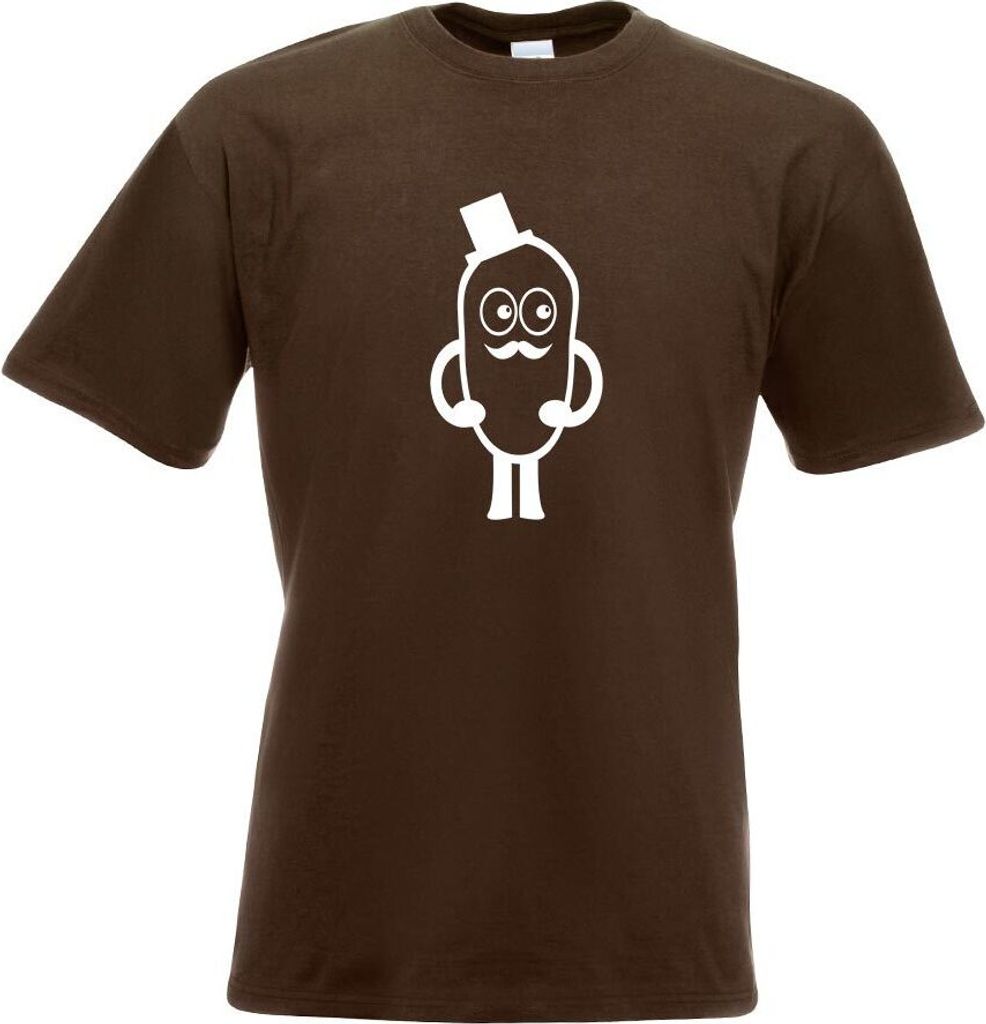 Kiwistar - T-Shirt - Chocolate - Mr. Mustache Motiv Bedruckt Funshirt Design Print - mit Motiv Bedruckt - Funshirt Design - Sport - Freizeit - Herr...