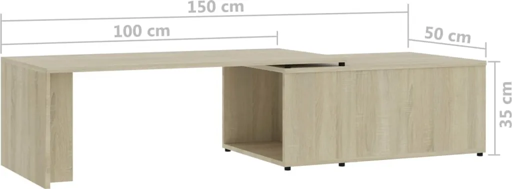 Tavolino in rovere Sonoma 150x50x35 cm materiale a base di legno - 16