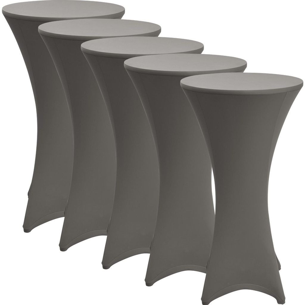 Beautissu Stretch Stehtisch Bistrotisch Husse, Ø60-65cm, Anthrazit, 5er Set