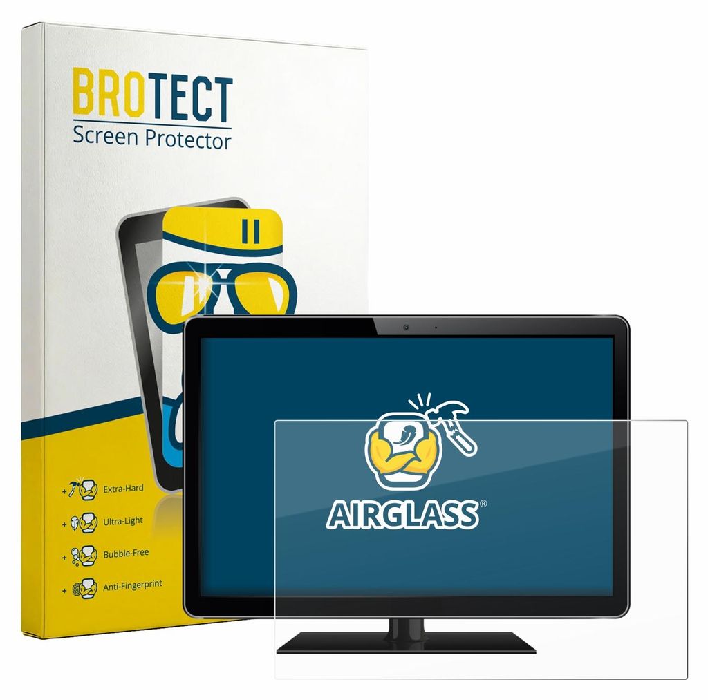 BROTECT Schutzglas für Flachbildschirme mit 38.9 cm (15.3 Zoll) Displays 329 x 205.6 mm Schutzfolie Panzer Folie Glas Display Schutz klar