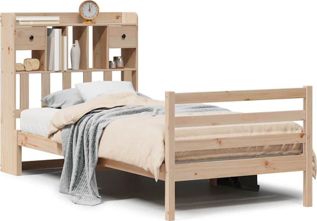 vidaXL Bücherregalbett ohne Matratze 75x190 cm Massivholz Kiefer
