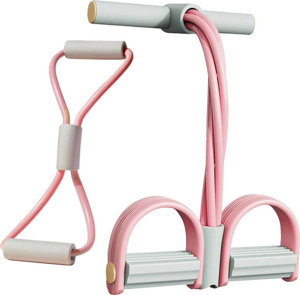 Figur 8 Widerstandsband 6-Rohr-Pedalzieher mit Griff Multifunktions-elastisches Yoga-Sit-up-Zugseil Männer Frauen Pedalspanner Trainingsgerät Tra...