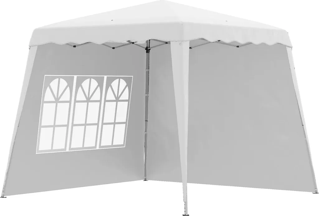 Tente pliante Oxford Blanc 2,89m - Hauteur ajustable et montage rapide