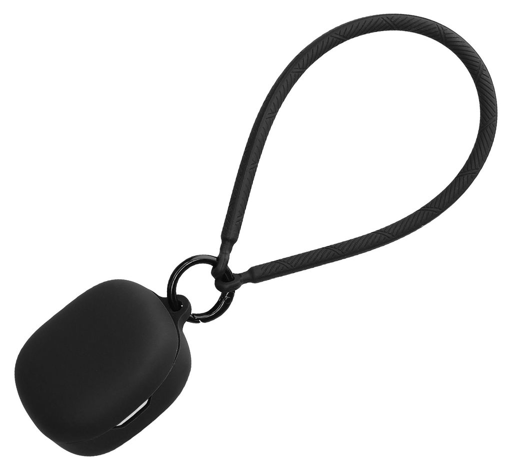 kwmobile Hülle kompatibel mit JBL Wave Flex / Wave Flex 2 Kopfhörer - Silikon Schutzhülle Etui Case Cover - mit Handschlaufe Schwarz