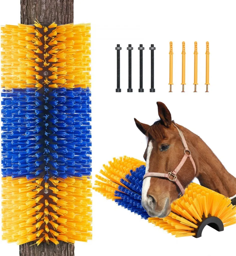 Brosse de grattage ergonomique - Soin hygiène pour chevaux et bovins