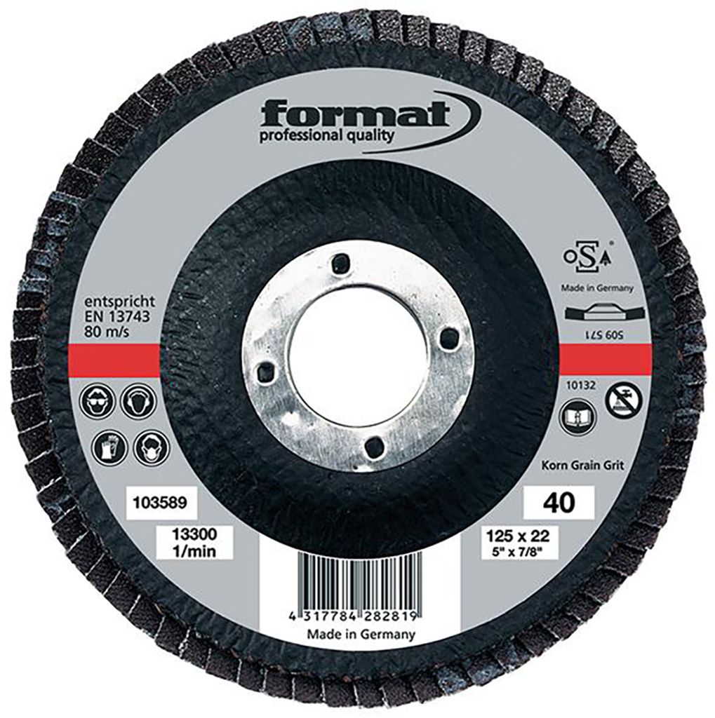 FORMAT Schleifmopteller 6 Grad 115mm K 40 gewölbt