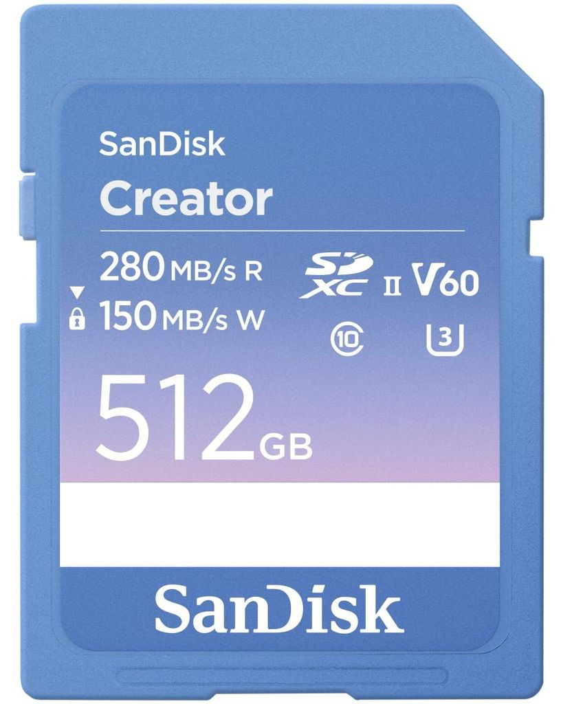 SanDisk Creator, 512 GB, SDXC, Klasse 10, UHS-II, 280 MB/s, Produktbild 