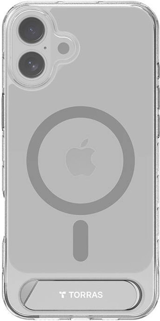Torras Pstand Series Hülle für iPhone 16, transparent