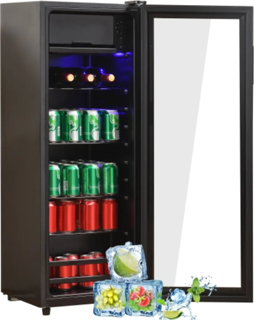 Mini frigo silencieux 128L AIORBER - Capacité 94 canettes - Noir Mat
