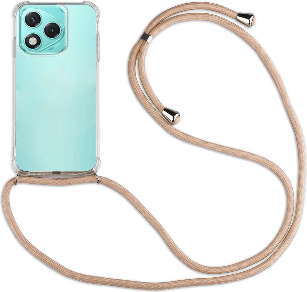 Handykette für Honor 400 Lite Handyhülle mit Band Hülle Kordel Bumper in Beige / Braun