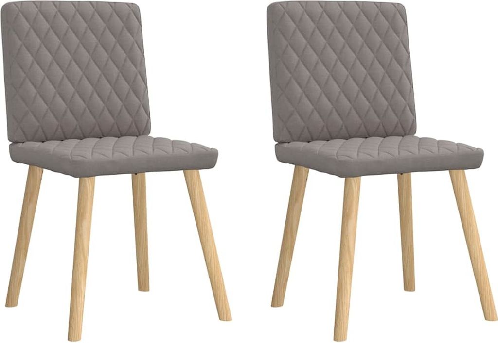 vidaXL Esszimmerstühle 2 Stk. Taupe Stoff