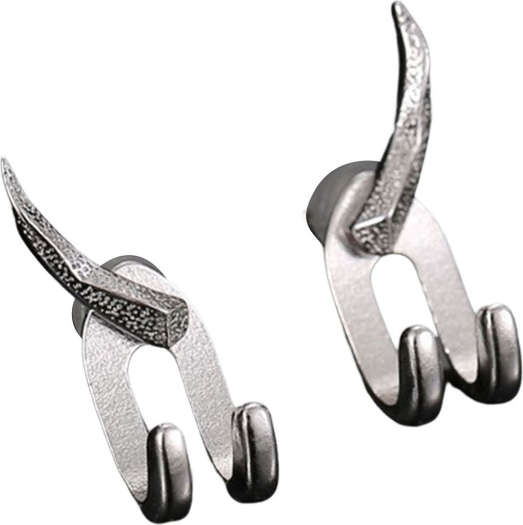 Ohrstecker Punk Hip Hop Abnehmbarer 2-Klauen-Haken Persönlichkeit Geschenk Cooler einfacher Stil Männer Ohrringe Modeschmuck-2pcs
