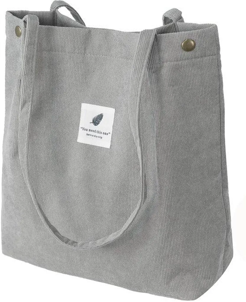 Sac cabas XXL robuste en velours côtelé et jute pour femme élégante