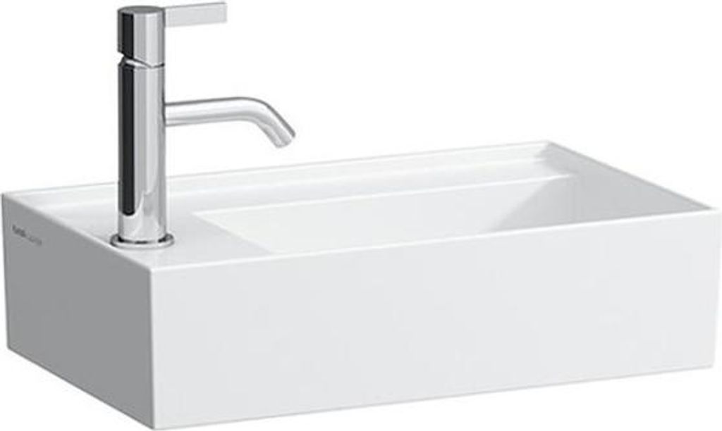 LAUFEN Kartell Handwaschbecken, Armaturenbank links, unterbaufähig, 1 Hahnloch, ohne Überlauf, 460x280mm, H8153350201111