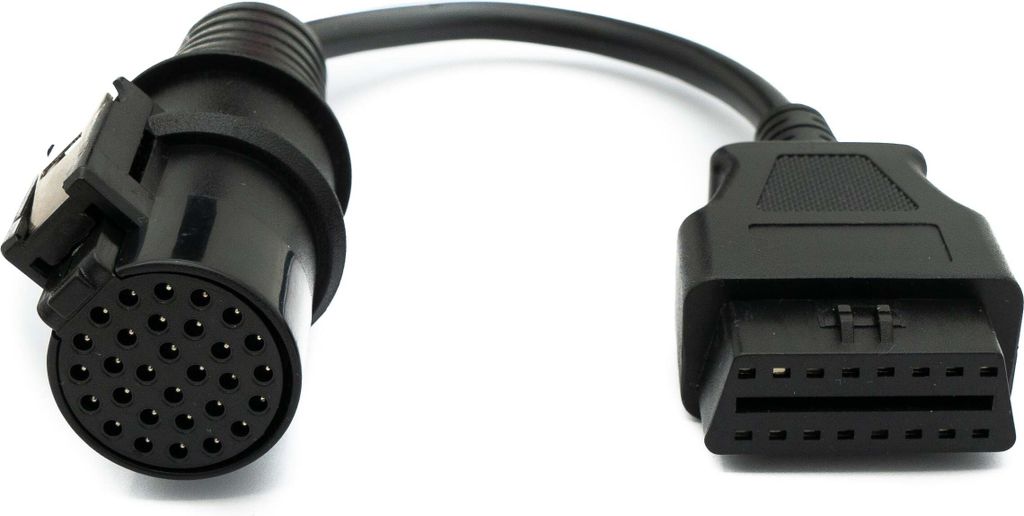 OBD Kabel 20 cm OBD 2 Buchse für Iveco 30pin in Schwarz für Auto Diagnose