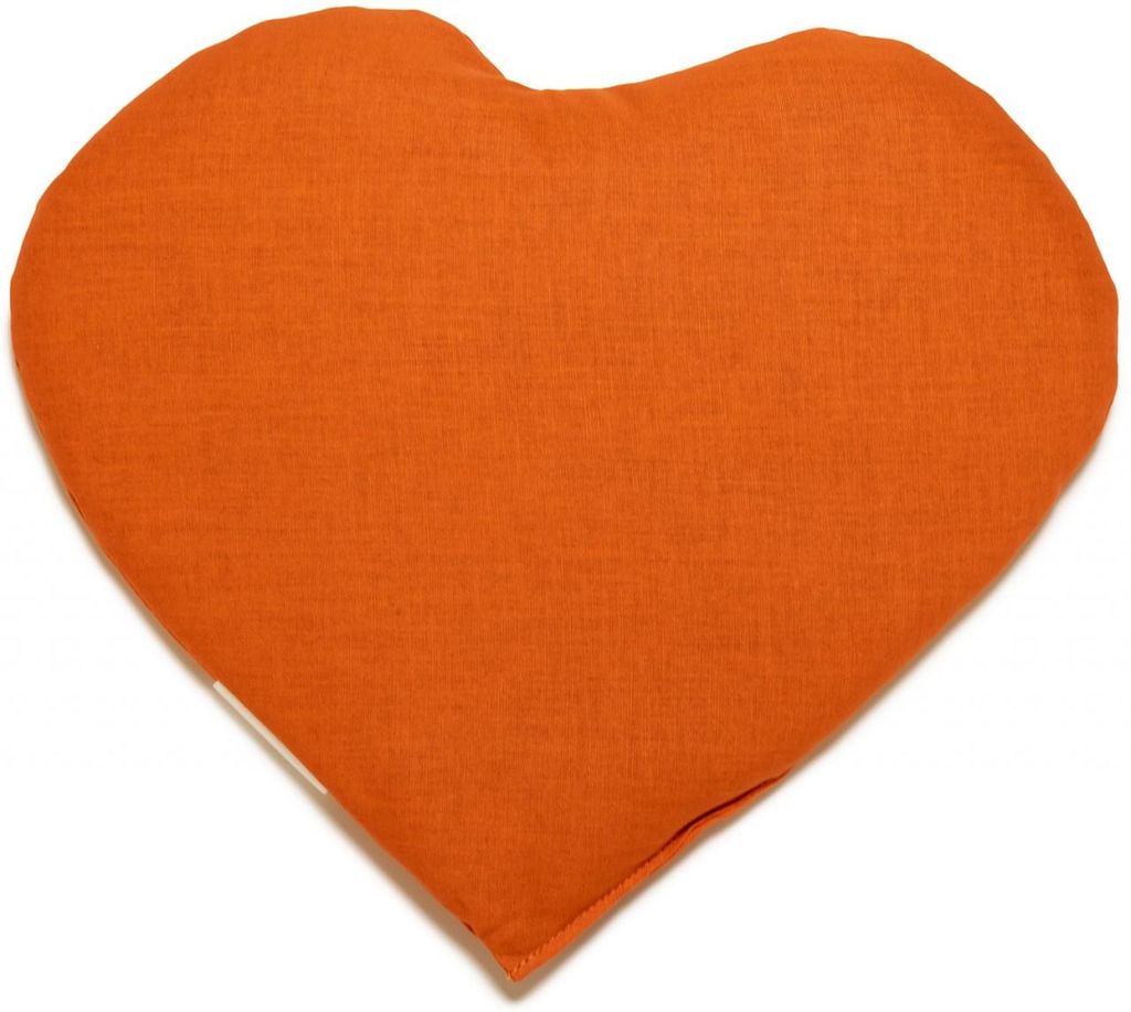 GIRAFFENLAND Leinsamenkissen Herz ca. 30x25cm - orange - Wärmekissen - Körnerkissen - Ein charmantes Geschenk