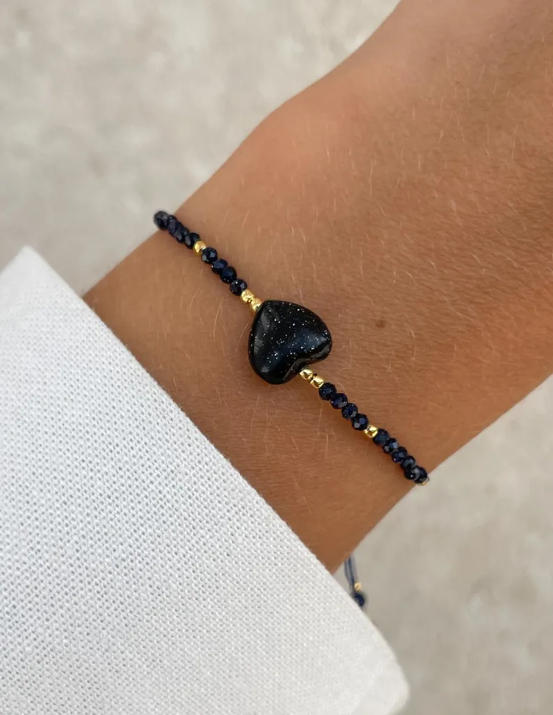 Bracelet fil Cairo Night avec cœur hématite pour succès et confiance - 2