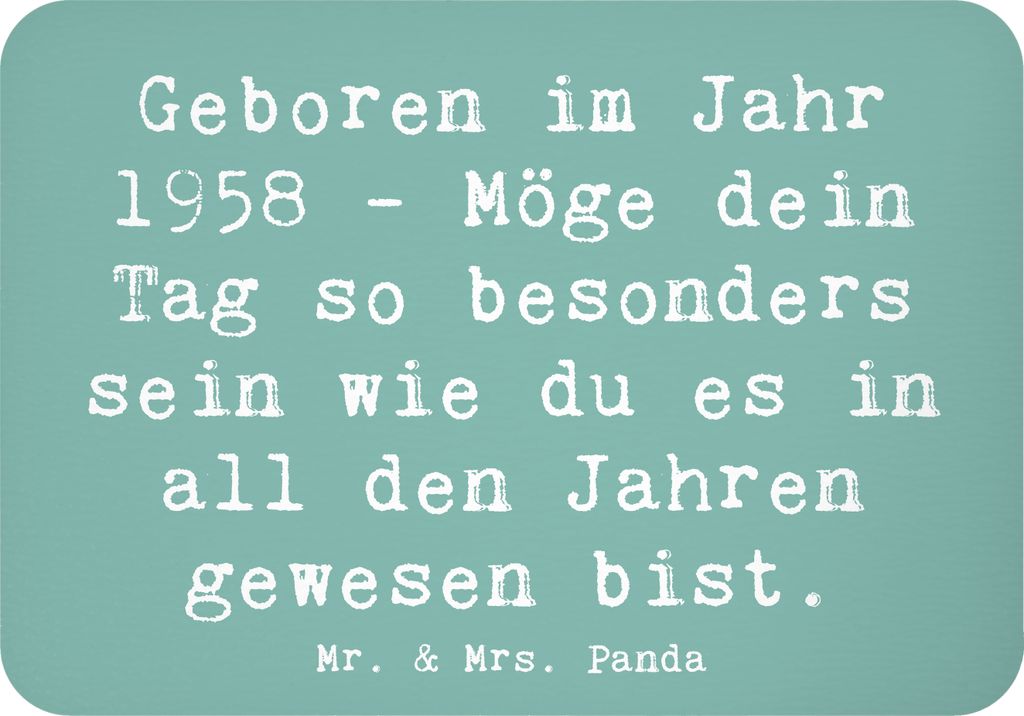 Mr. & Mrs. Panda magnet Spruch 1958 Geburtstag - Meeresbrise - Geschenk, Geburtstagsgeschenk, whiteboardmagnet, Kühlschrankmagnet, Geburtsjahr, Al...