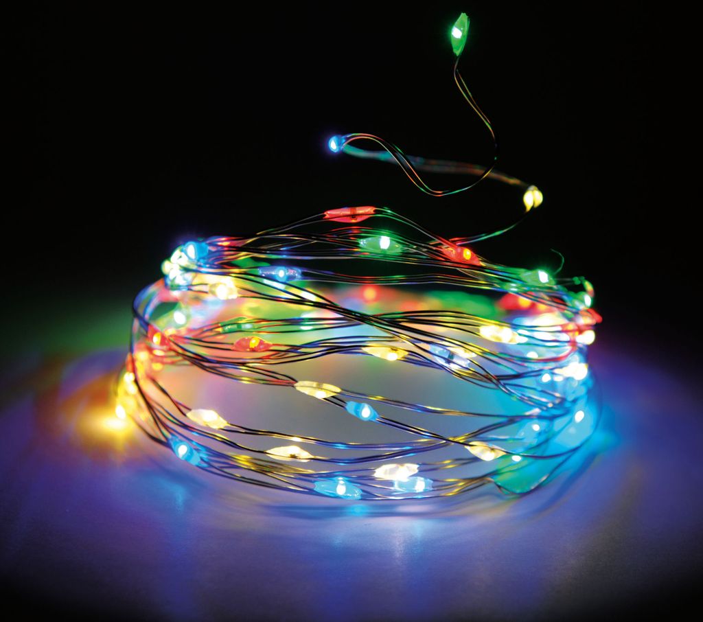 100 LED Lichterkette Draht Mikro Drahtlichterkette Außen 10m Warmweiss/Weiß/Bunt 