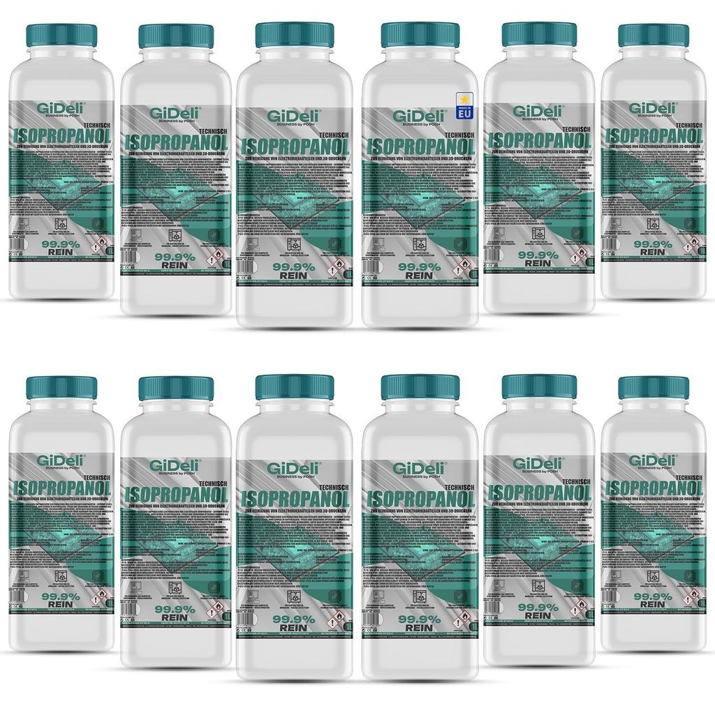 Isopropanol 12L Technisch 99,9% IPA Reiniger & Entfetter für Industrie GiDeli