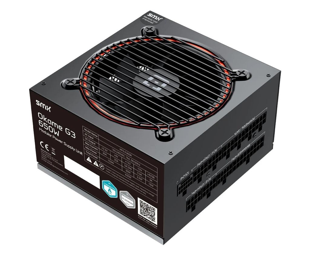 SMX® Okame G3 650W, Cybnetics Platinum / 80 PLUS Gold, ATX Produktbild 