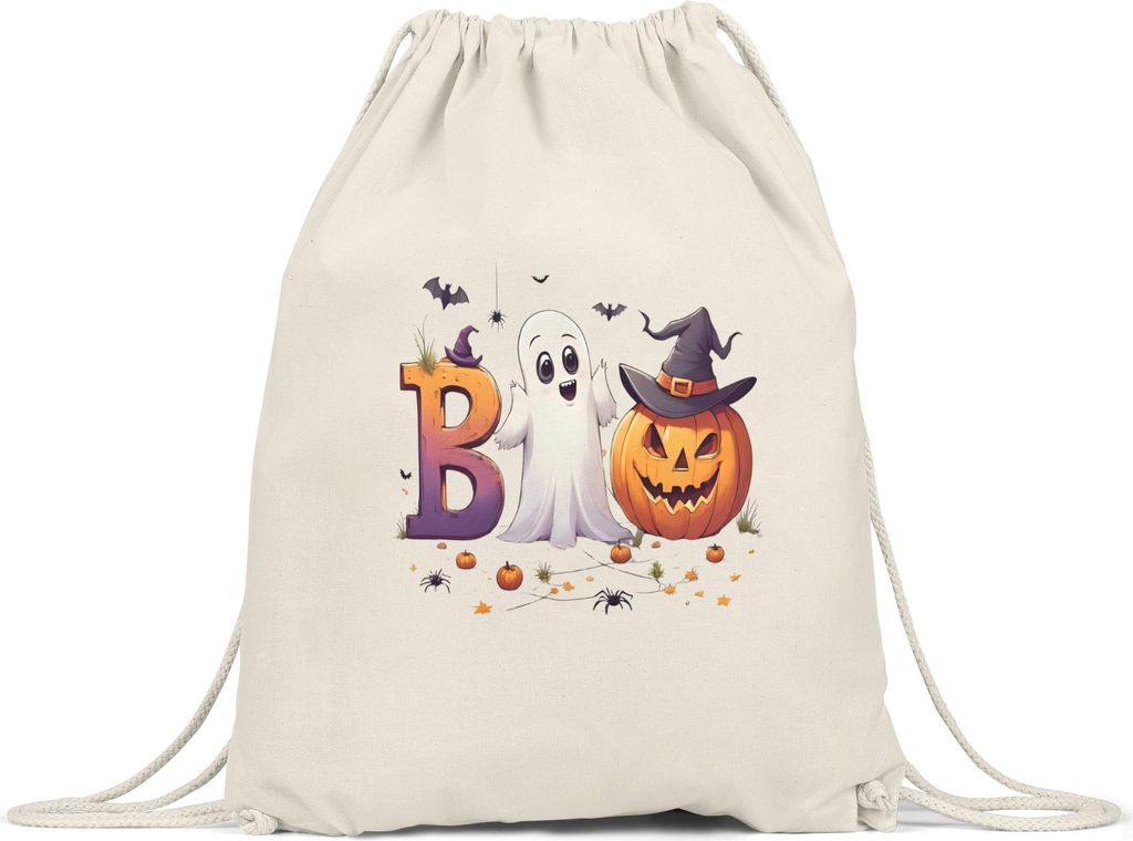 Boo Geist Turnbeutel süßes Halloween Geschenk mit Kürbis und Geist Motiv