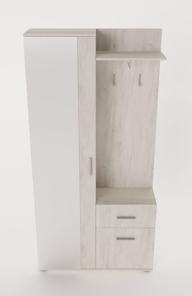 Masseno Garderobe-Set RAMO 97/19530 Modern Garderobenschrank Weiß