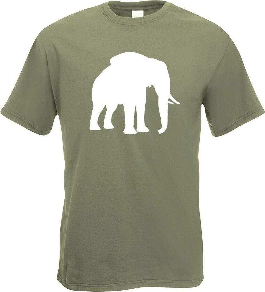 Kiwistar - T-Shirt - Olive - Elefant Motiv 6 - Rüsseltiere Herren Funshirt Bedruckt Design Sprüche Spruch Motive - mit Motiv Bedruckt - Funshirt ...