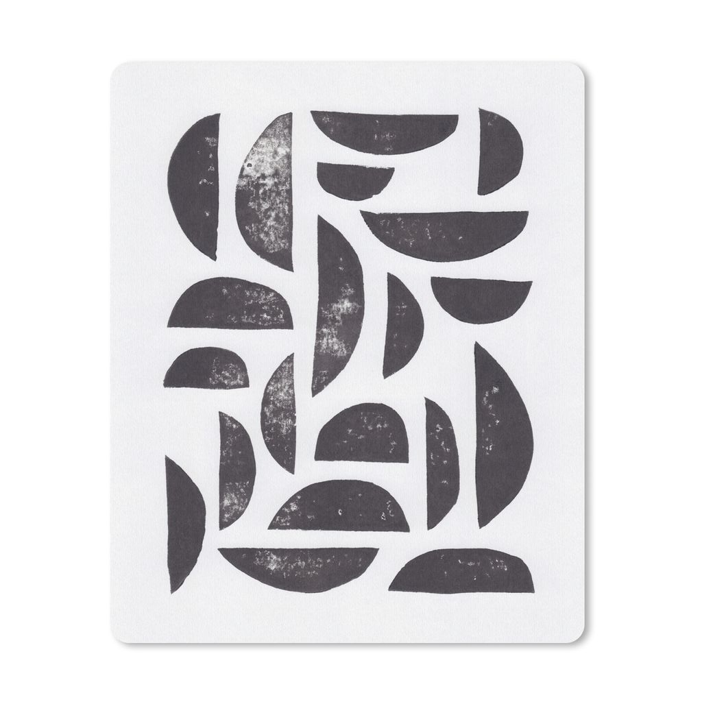 MuchoWow Mauspad Mousepad Formen - Abstrakt - Schwarz - Weiß 19x23 cm - Mousepads - Maus Mat - Pad - Mausunterlage - Mauspads - Spielen