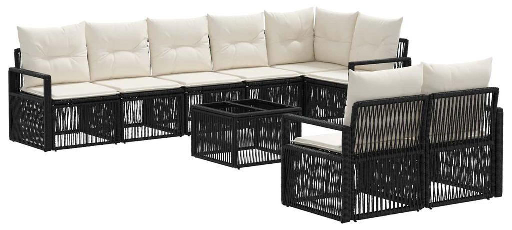 Möbel Gartensofa-set 9 pcs Schwarz Poly-Rattan - Gartenmöbelgarnituren CC1644