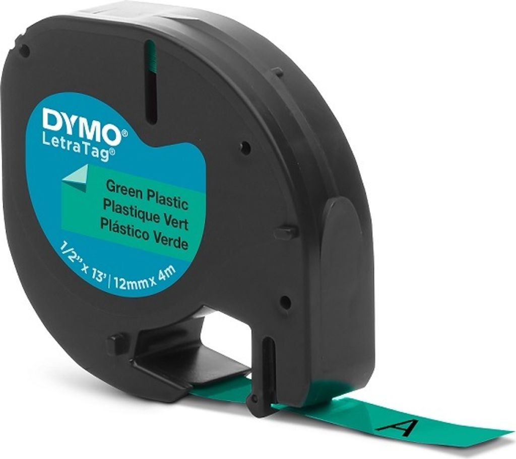 Rubans Compatibles DYMO Letratag - Noir Sur Fond Vert - Lot De 3 - Réf. S0721640 91204 - Neuf