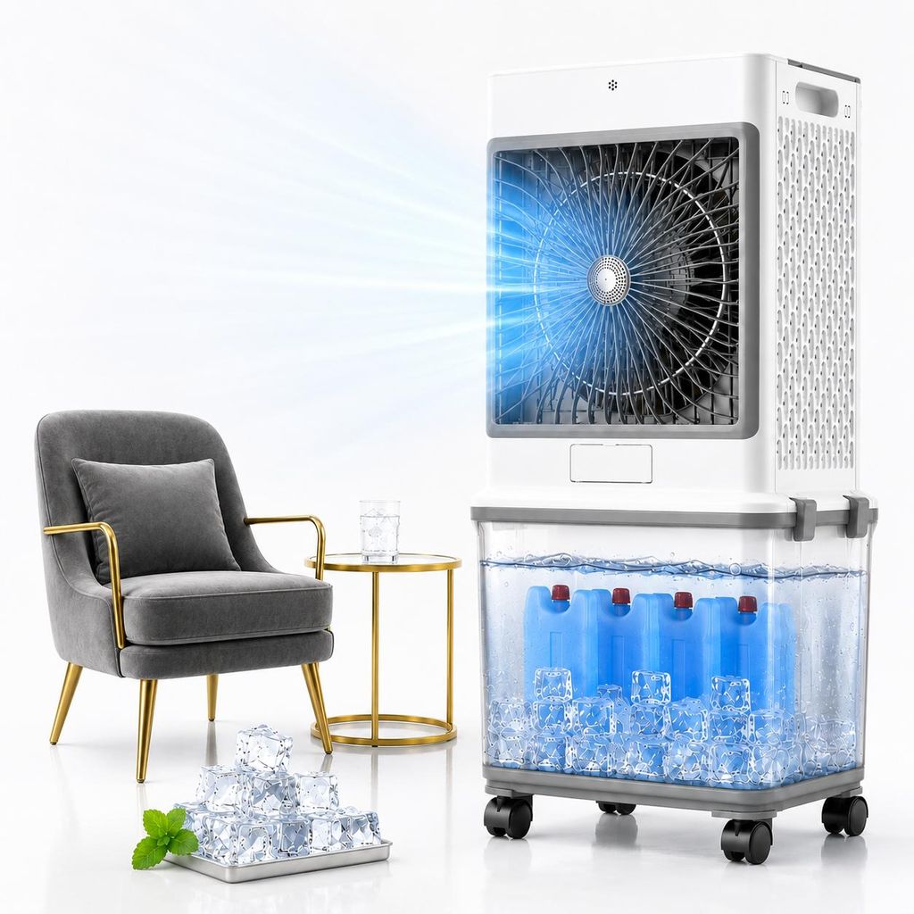 Mobilní klimatizace 32 l bez odvodní hadice, 70 W, se 4 Obrázek produktu  Obrázek vytvořený pomocí AI