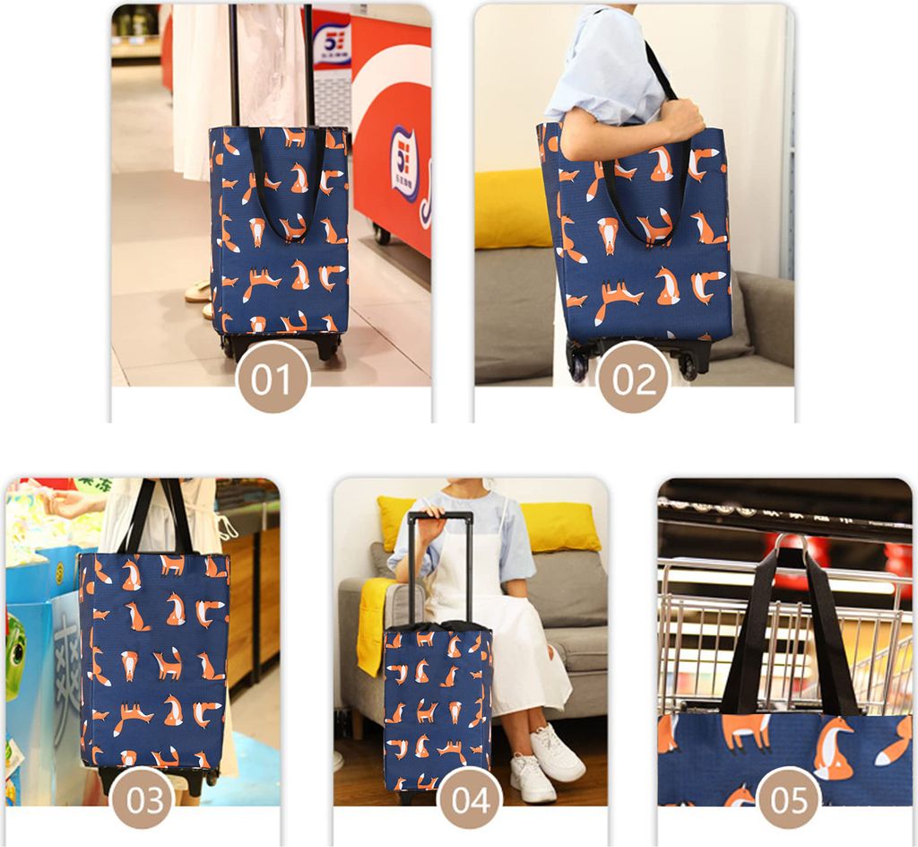 Freetoo Einkaufstrolley, 2in1 Einkaufsroller Tasche Auf Produktbild 5