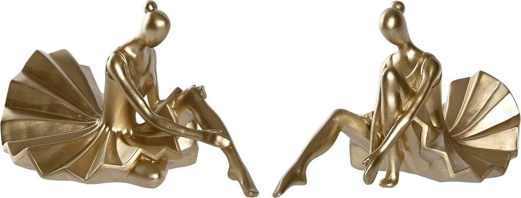 DKD Home Decor Dekofigur 17 x 23 x 14,5 cm Dorado Ballerina Ballett (2 Stück)