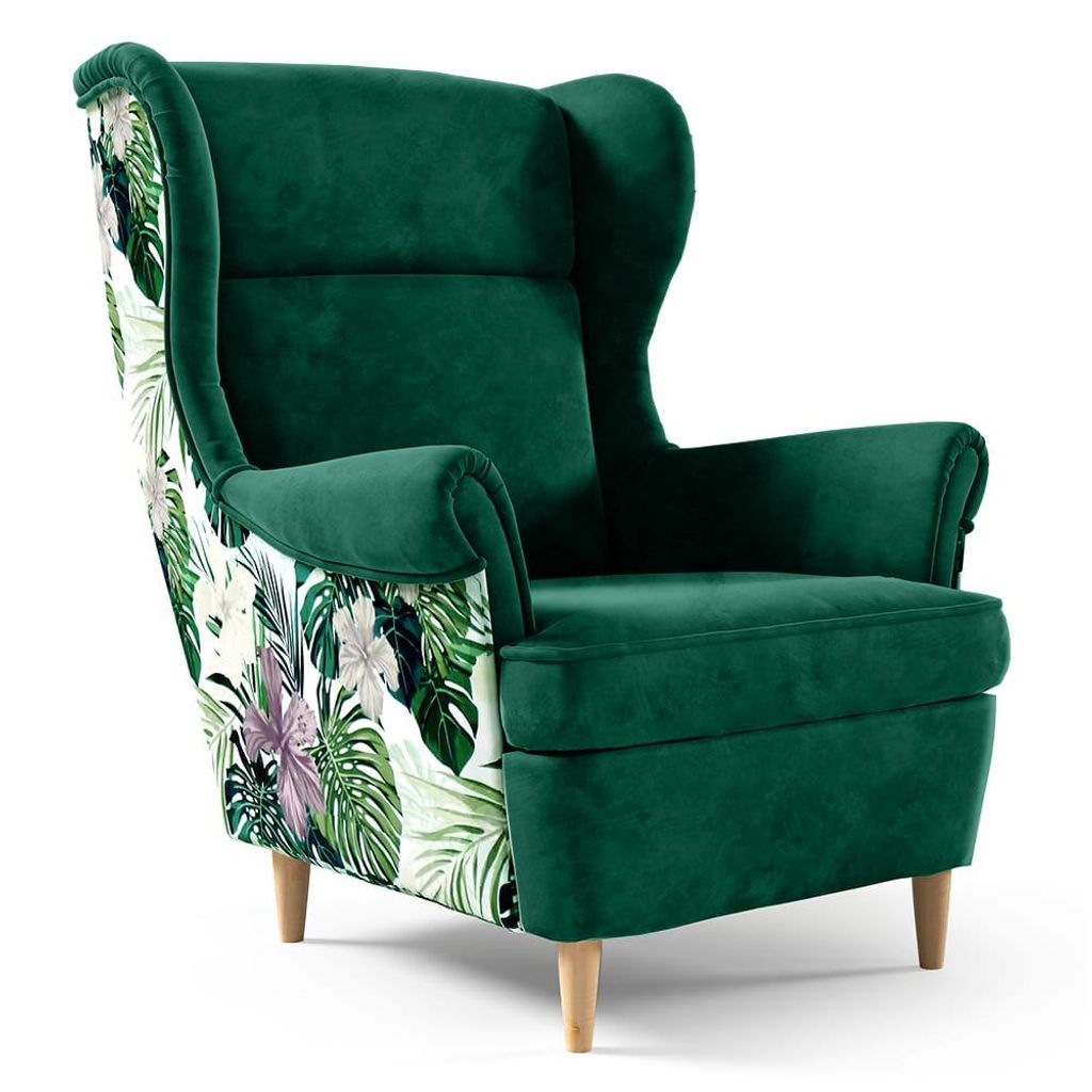 Ohrensessel HAVANA Print – Skandinavischer Relaxsessel mit Produktbild 
