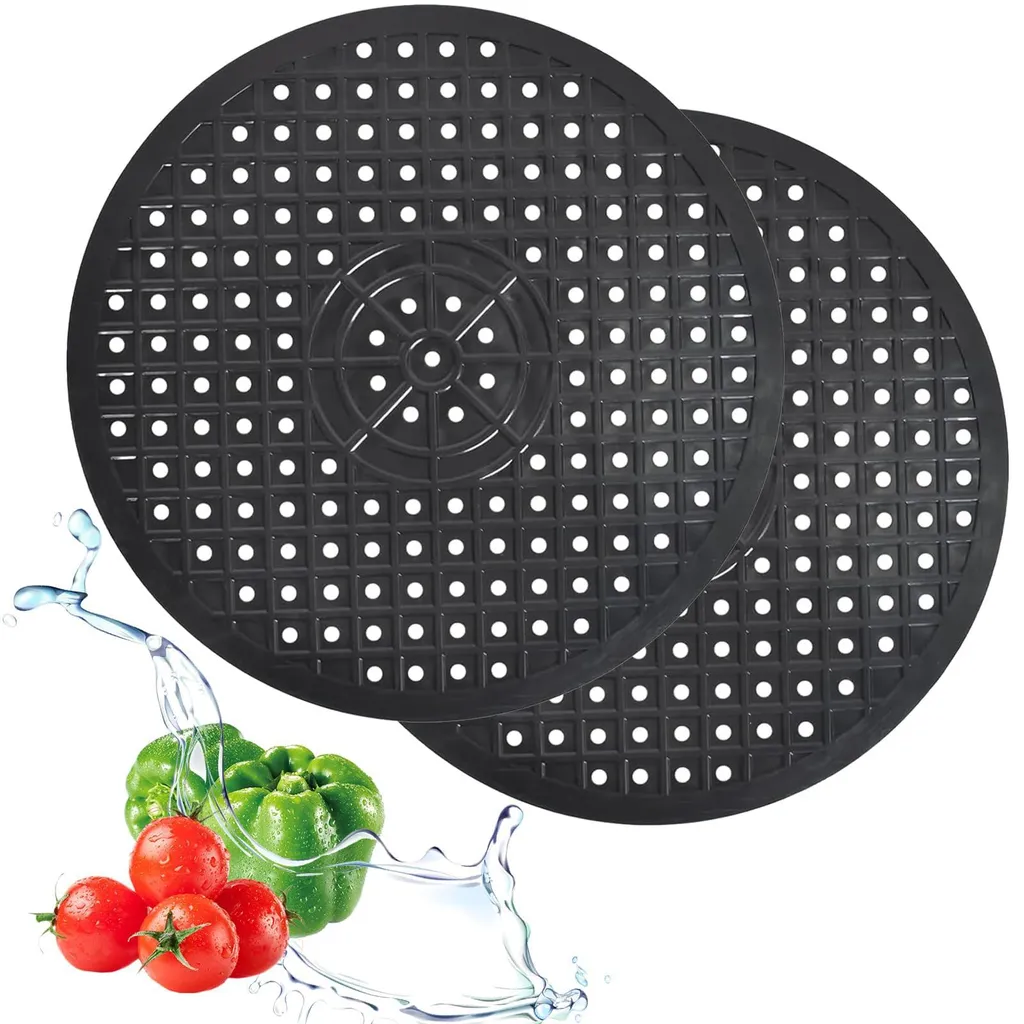 Anti-Rayures : Lot de 2 Tapis pour Évier en Caoutchouc Noir et Flexible