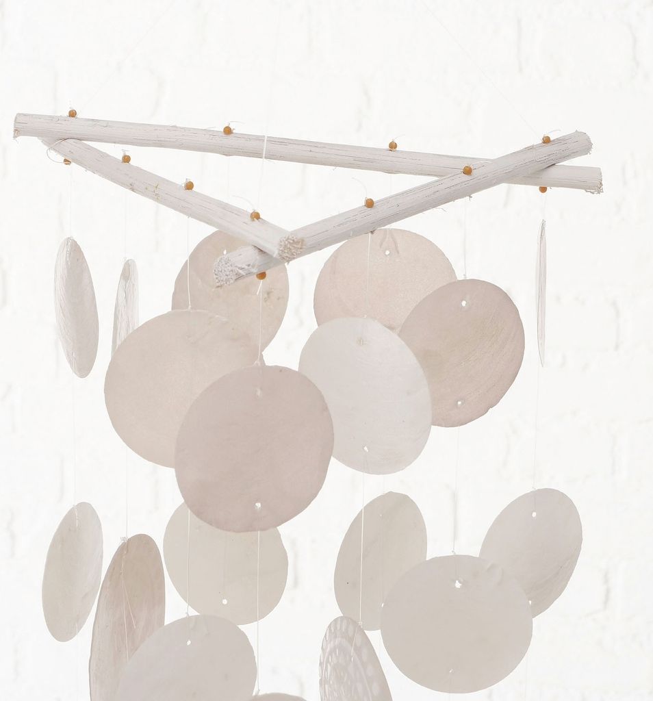 Boltze Windspiel Estany aus Capizmuscheln Weiß Produktbild 5